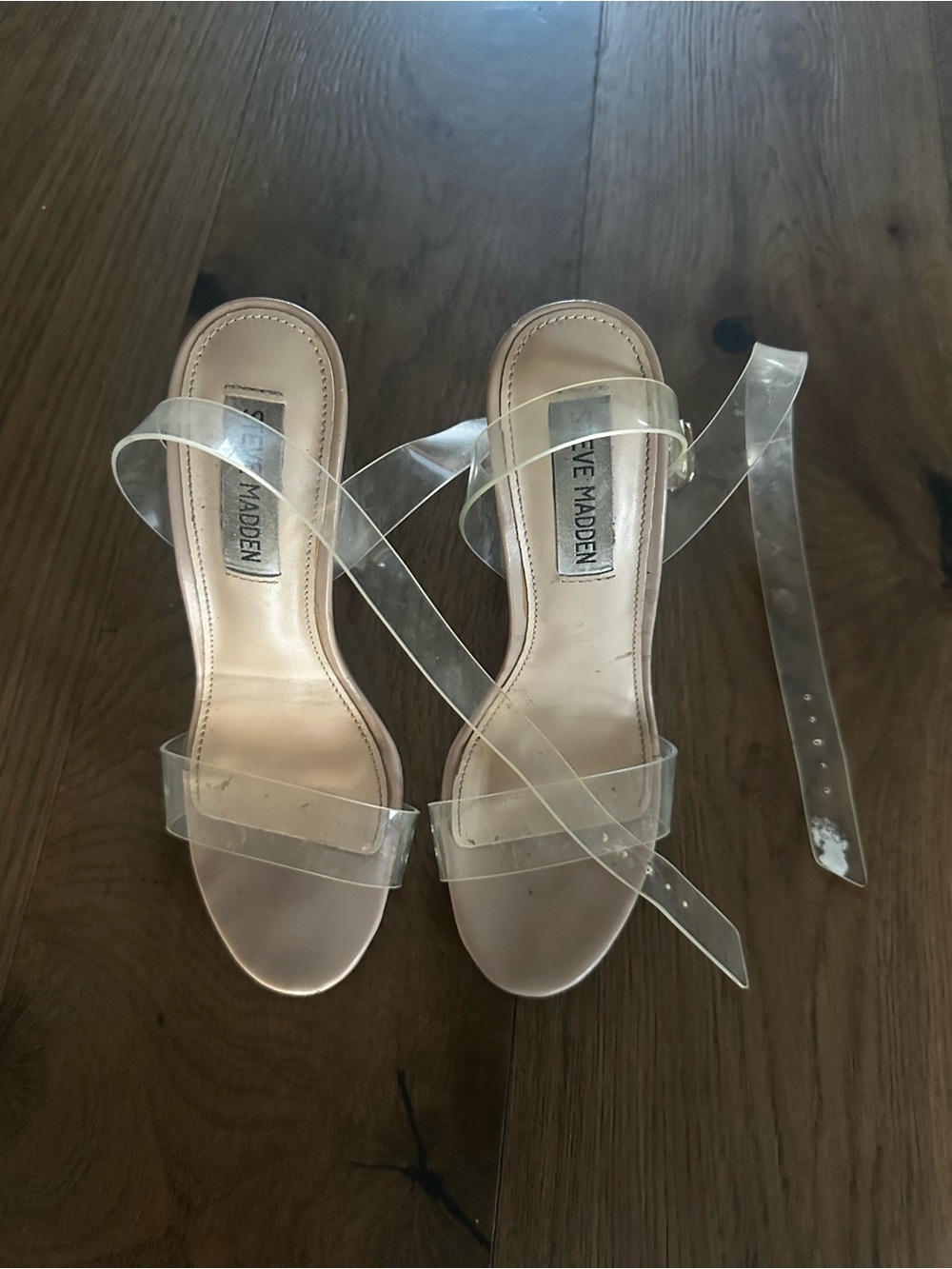 Steve Madden Clear Block Heel Sandals – Women’s Size 5